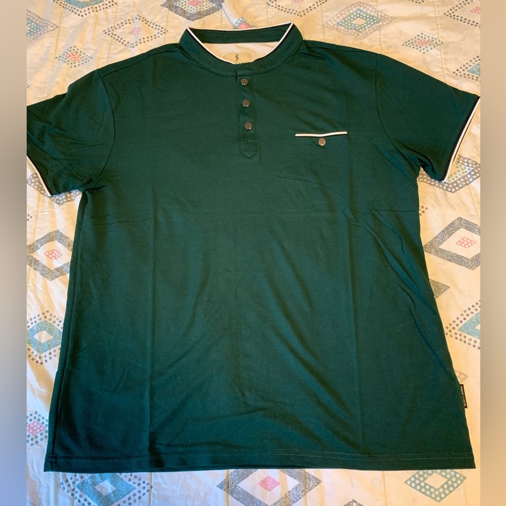 Scott James - Henley collar short  sleeve polo